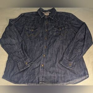 Wrangler Dark Blue Casual Button Down Shirt